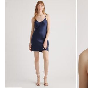 100% washable Silk Navy Blue Slip Dress